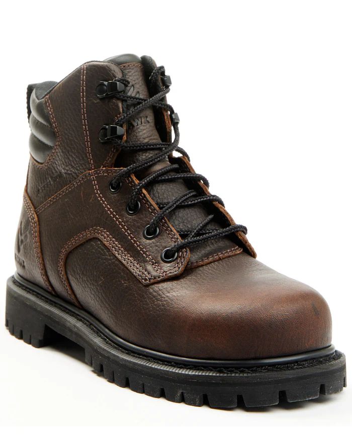 Hawx | Women's 6" Lace-Up Work Boots - Steel Toe | Brown