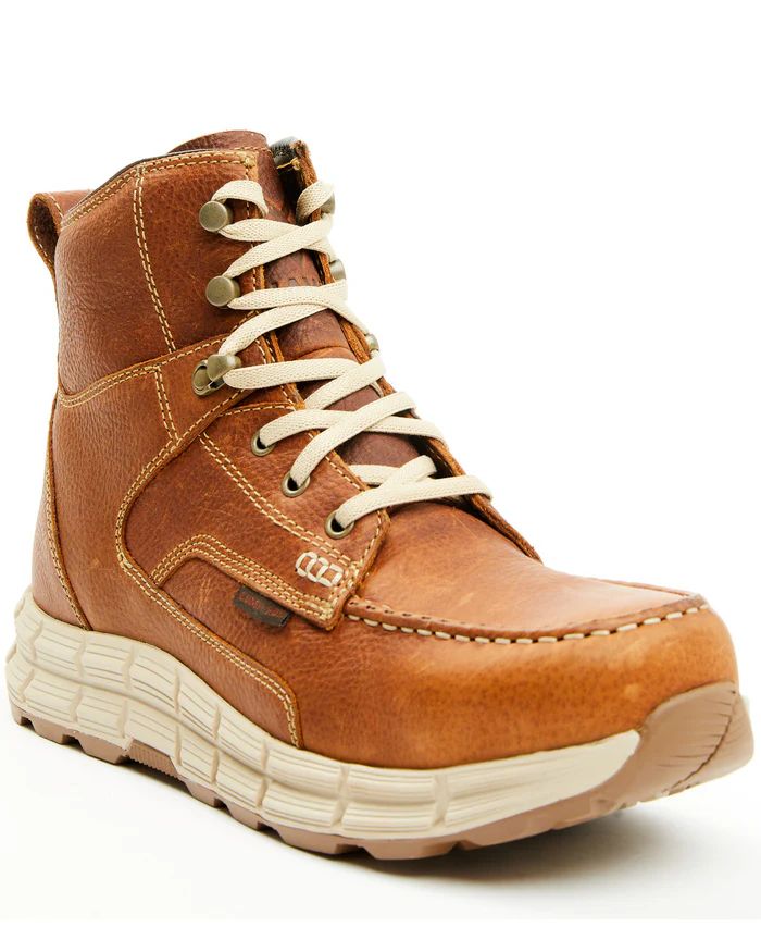 Hawx | Men's 6" Athletic Wedge Moc Work Boots - Composite Toe | Brown