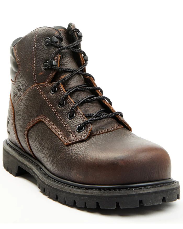 Hawx | Men's 6" Lace-Up Work Boots - Steel Toe | Brown