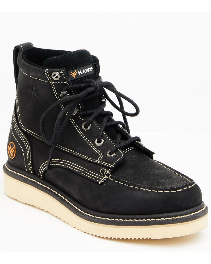 Hawx | Men's 6" Grade Work Boots - Moc Toe | Black