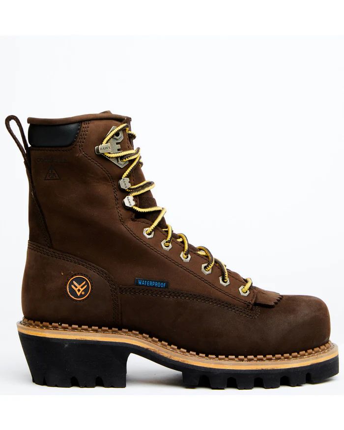 Hawx | Men's Lineman Lace-Up Waterproof Work Boot - Composite Toe | Brown