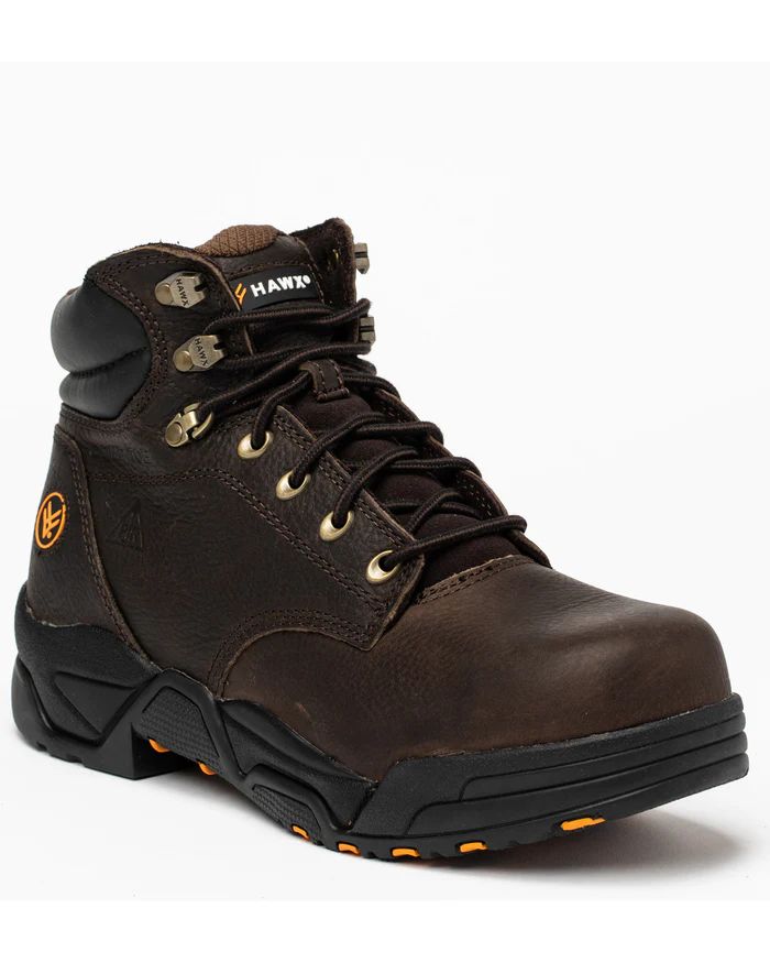 Hawx | Men's Blucher Work Boots - Composite Toe | Brown