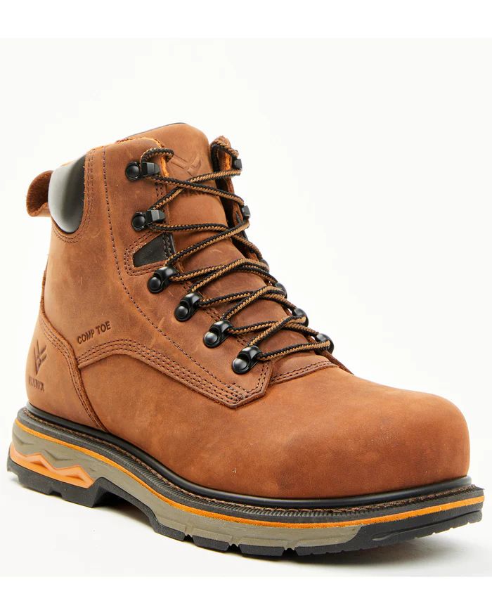 Hawx | Men's 6" Enduro Lace-Up Work Boots - Composite Toe | Dark Brown